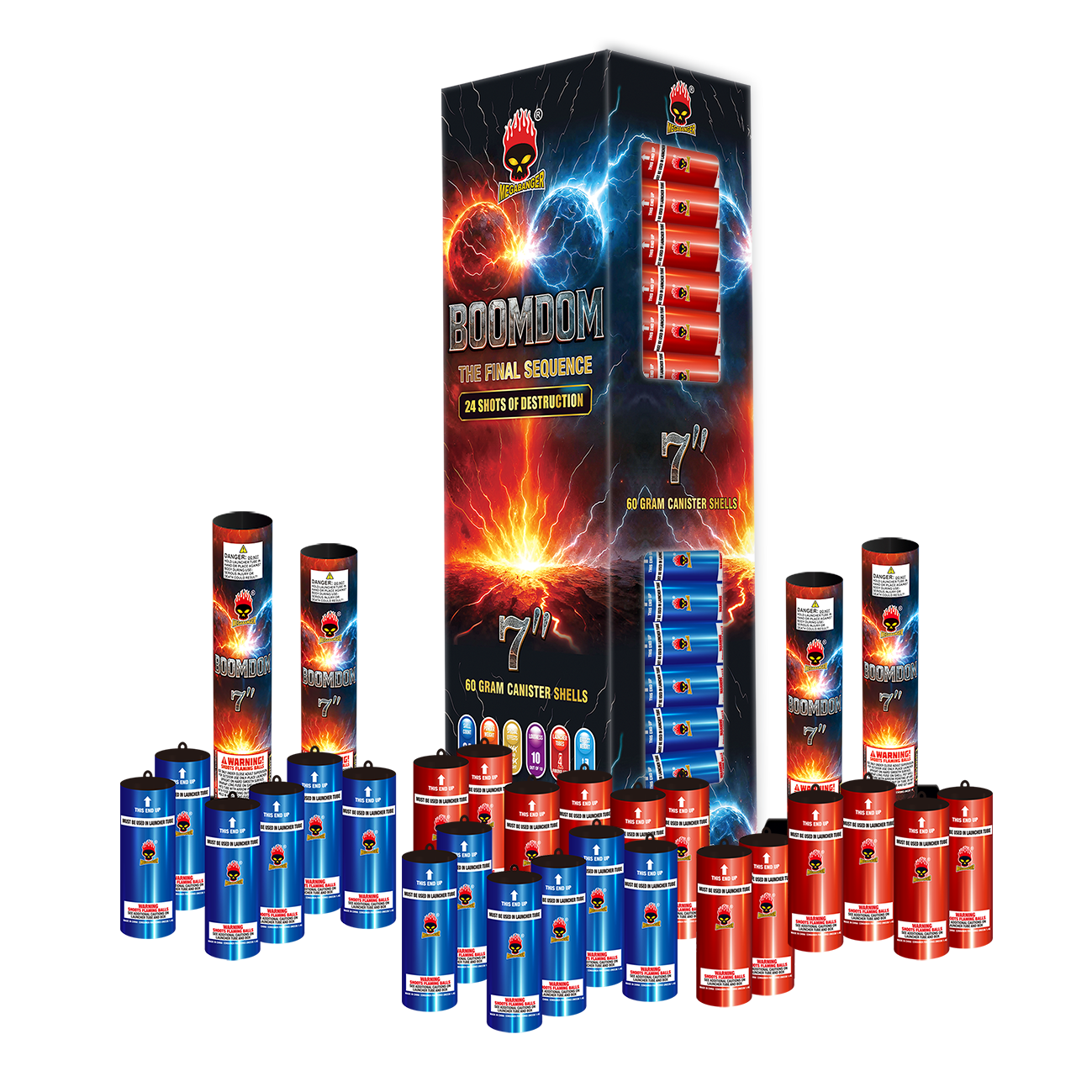 BoomDom 7 in. 24-Shot Canister Shell Kit
