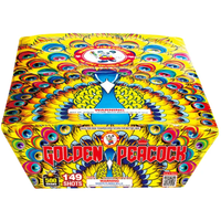 Torta Aérea XL Golden Peacock de 149 Disparos con Cremallera | Paquete de Caja™