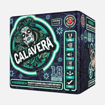 Black Friday Calavera® 18 Tiros Fuegos Artificiales Aéreos Estándar