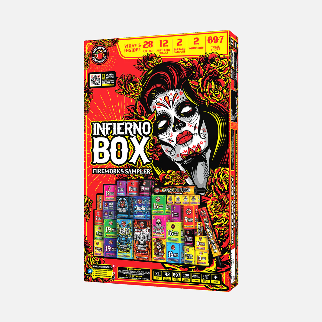 Infierno™ Box 697 Shot Fireworks Sampler®