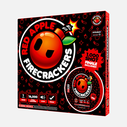 Petardos con ráfaga y final de 16.000 unidades Red Apple® Bombs con 1.000 disparos