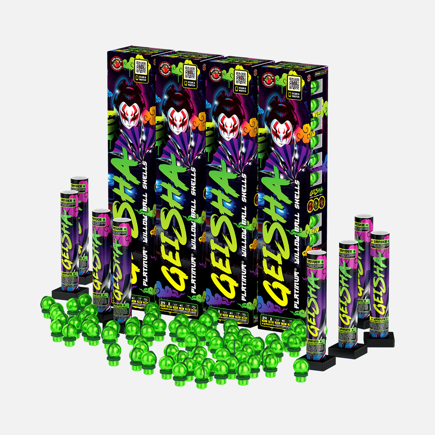 Geisha Platinum 24-Shot Willow Ball Shells