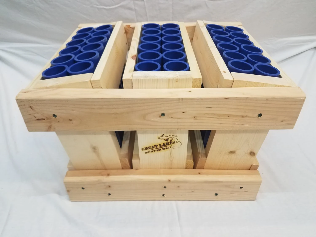 Great Lakes Mortar Racks™ 36-Shot Double Row Fan Rack