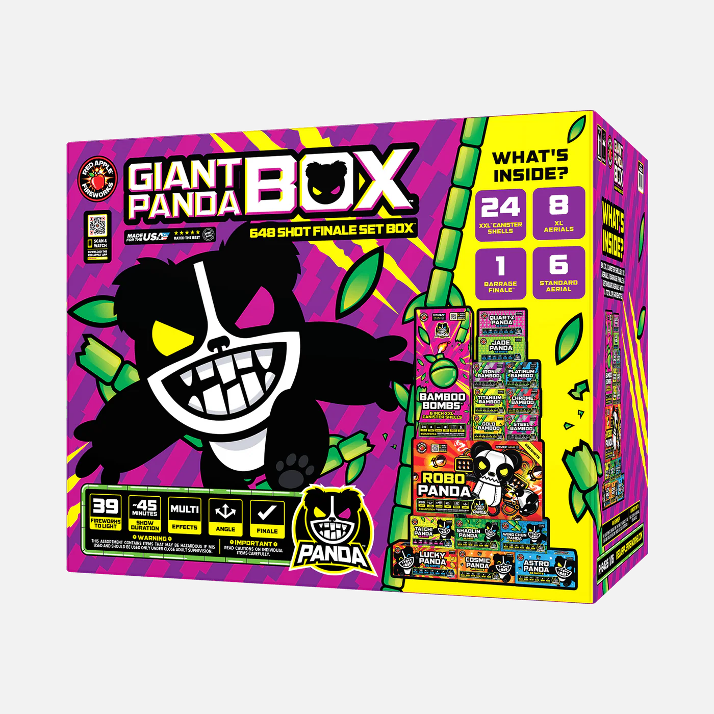 Giant Panda Box® 648 Shot Sampler® – Elevated Fireworks