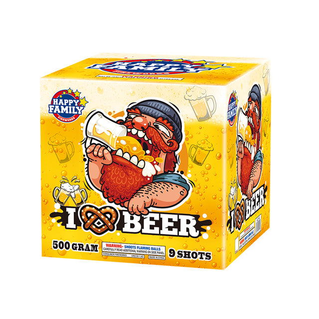 I Love Beer pastel aéreo XL de 9 disparos