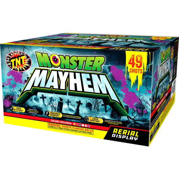 Tarta Aérea XL de 49 Disparos Monster Mayhem