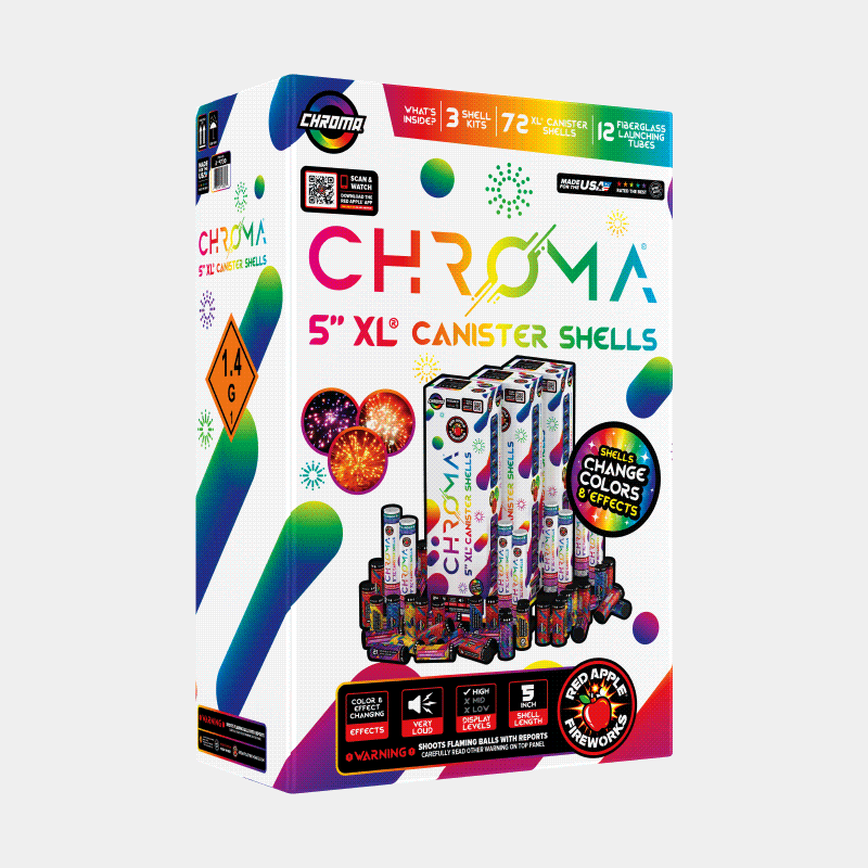 Color-Changing Chroma 24-Shot 5 in. XL Canister Shells