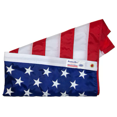 Valley Forge Flag 6.17-ft W x 4.08-ft H American Embroidered Flag