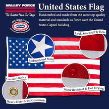 Valley Forge Flag 5.23-ft W x 2.92-ft H American Embroidered Flag