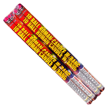 Roman Candle w/ Bang 10-Shot (4-Pack)