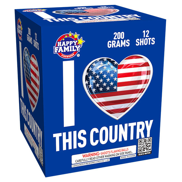 I Love This Country 12-Shot Standard Aerial Cake