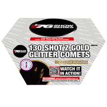 Z Gold Glitter Comets (35sec) 130-Shot XL Aerial Cake