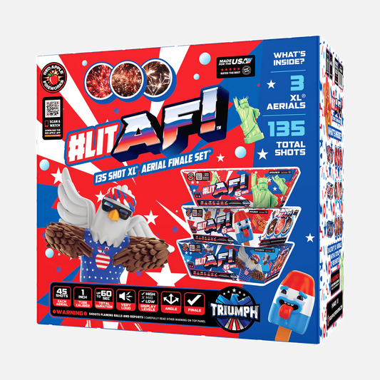 #litAF®! Batería de 135 disparos XL® Aerial Finale Set®