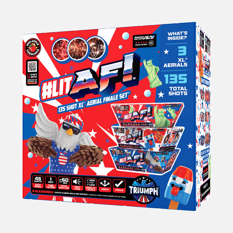 #litAF®! Batería de 135 disparos XL® Aerial Finale Set®