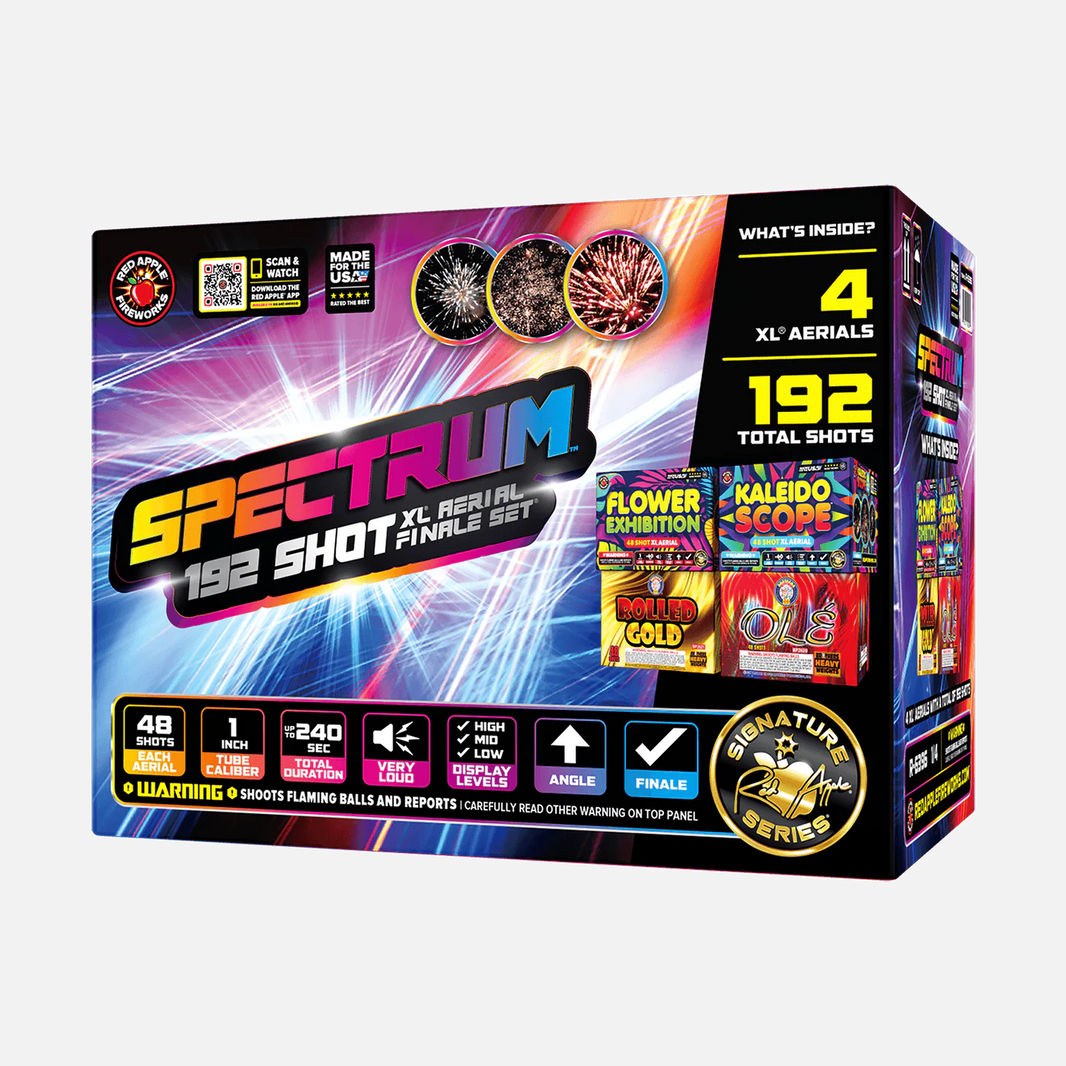 Spectrum™ 192 Tiros XL® Conjunto de Fuegos Artificiales Aéreos Finales®