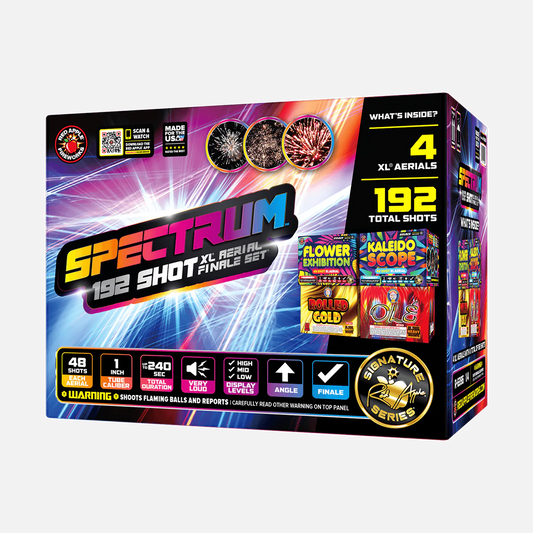 Spectrum™ 192 Tiros XL® Conjunto de Fuegos Artificiales Aéreos Finales®