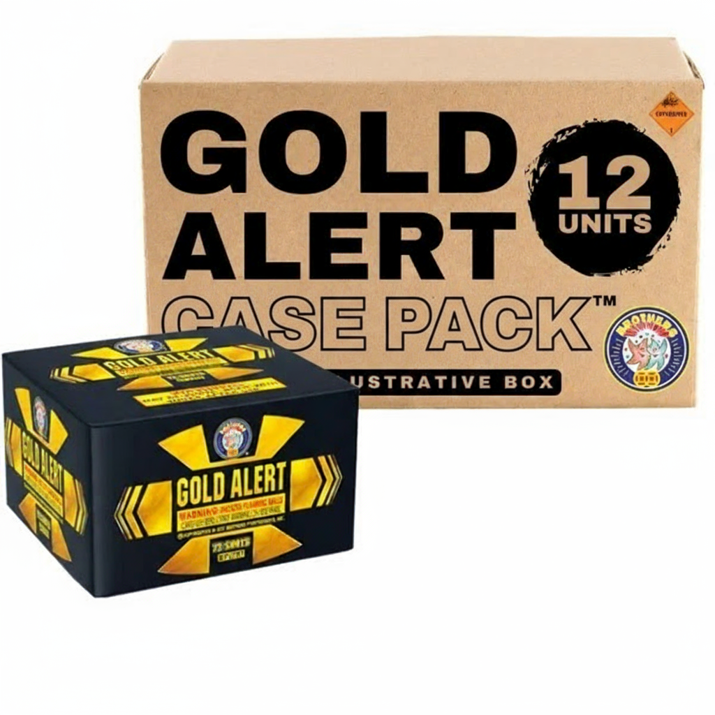 Gold Alert 72-Shot Standard Aerial Cake | Case Pack™ 12/1