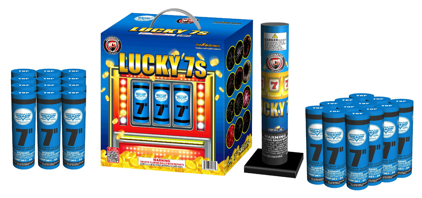 Lucky 7s 24-Shot 7 in. Canister Shells