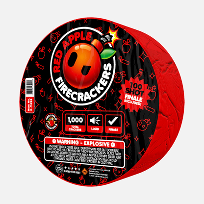 Petardos Red Apple® Bombs de 1,000 tiros con final de 100 disparos