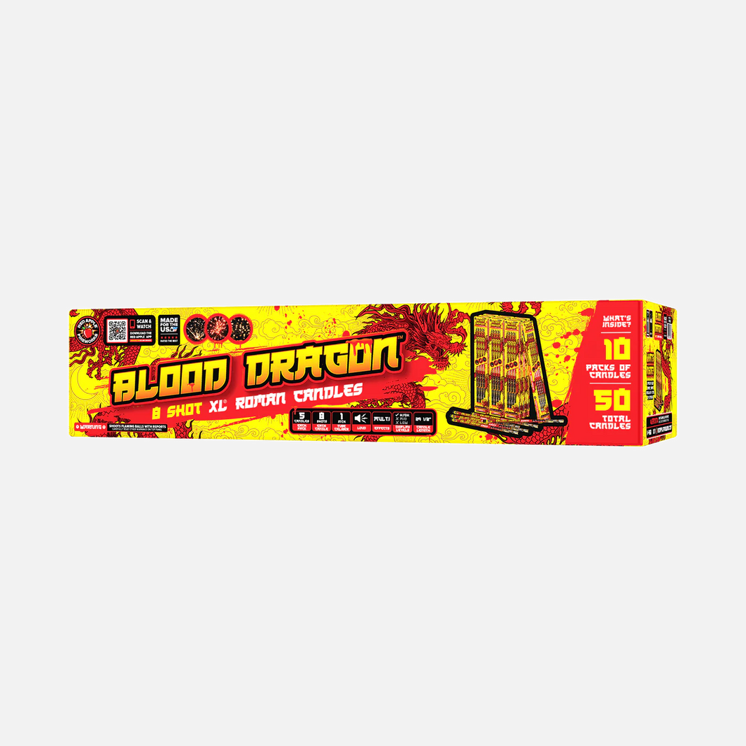 Velas Romanas Blood Dragon™ 8 Tiros XL®