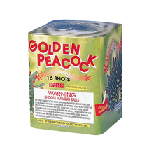 Golden Peacock 16-Shot Standard Aerial Cake | Case Pack™ 24/1