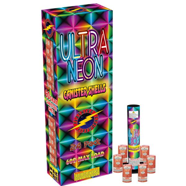 Ultra Neon 4 in. 24-Shot Canister Shell Kit