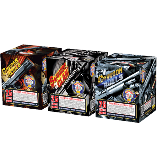 Rap Sheet 25-Shot Aerial Assortment Set (3-Pack)