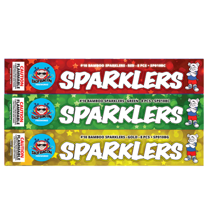 #10 Bamboo Sparklers Color (12-Pack, 96 Sparklers)