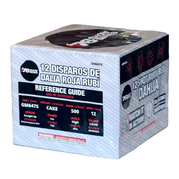 Red Dahlia (30sec) 12-Shot XL Aerial Cake