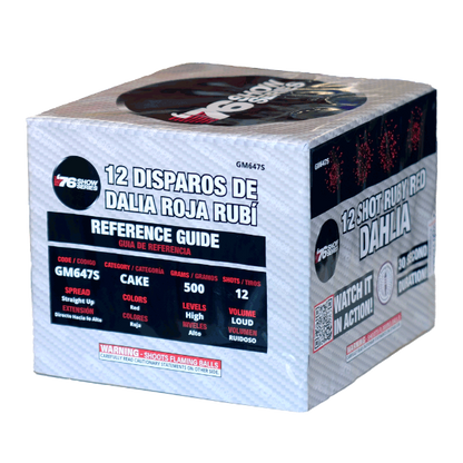 Red Dahlia (30sec) 12-Shot XL Aerial Cake