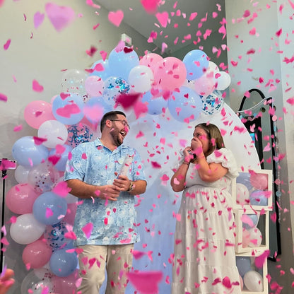 Gender Reveal Confetti Cannon (4-Pack, Blue & Pink)