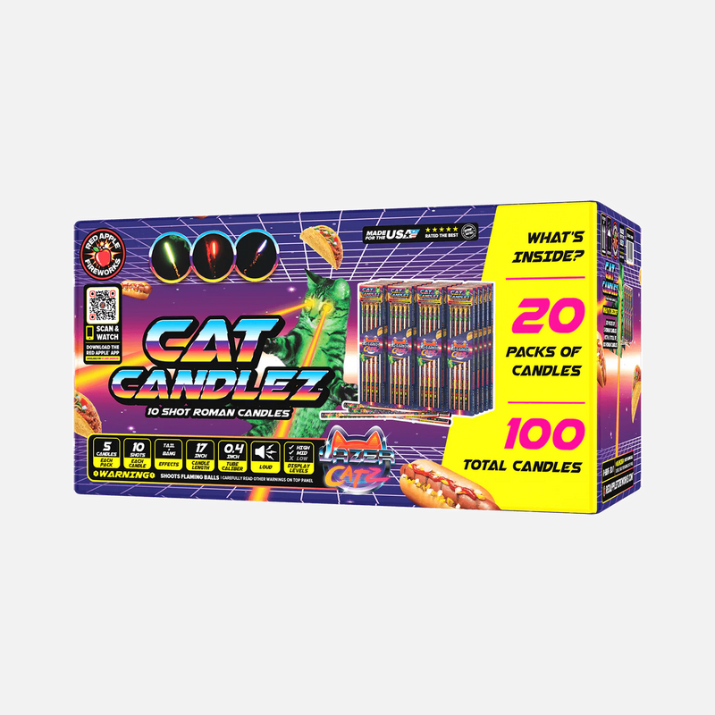 Cat Candlez™ 10 Disparos de Velas Romanas