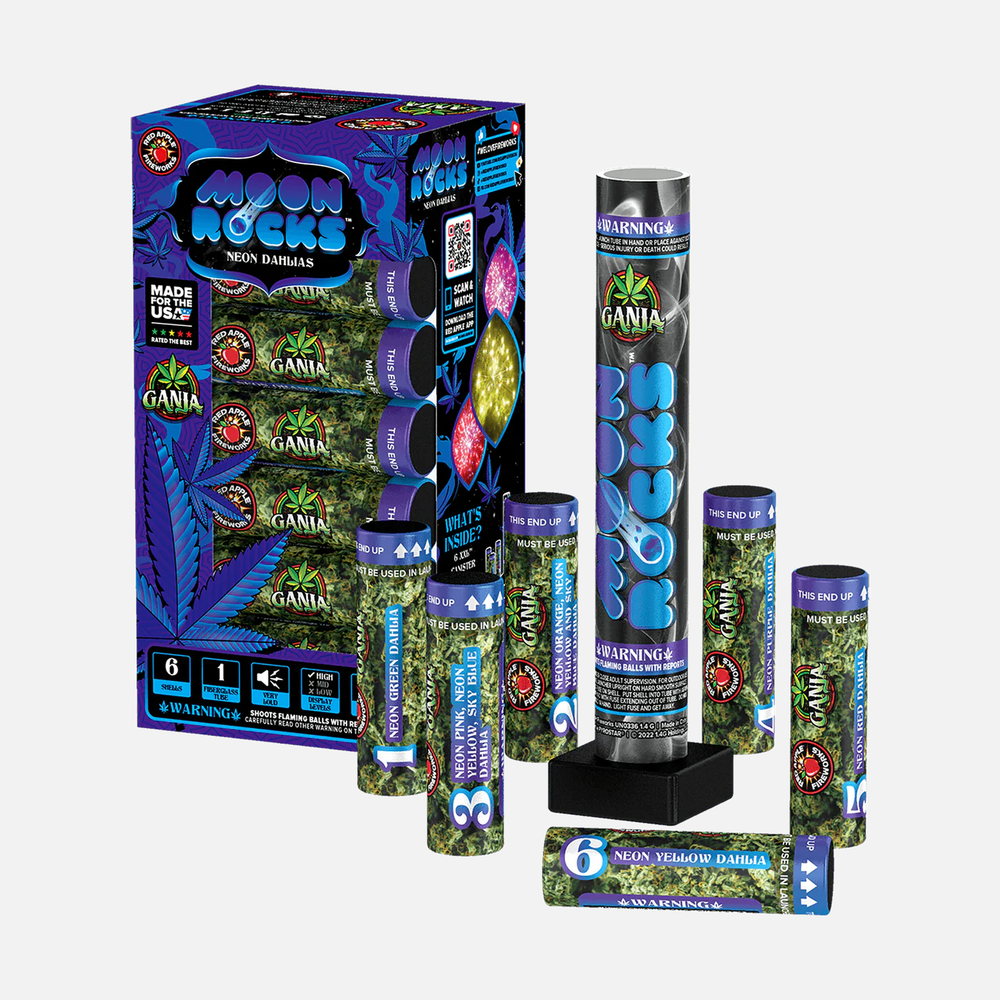 Ganja Moon Rocks 6-Shot 6 in. XXL Canister Shells