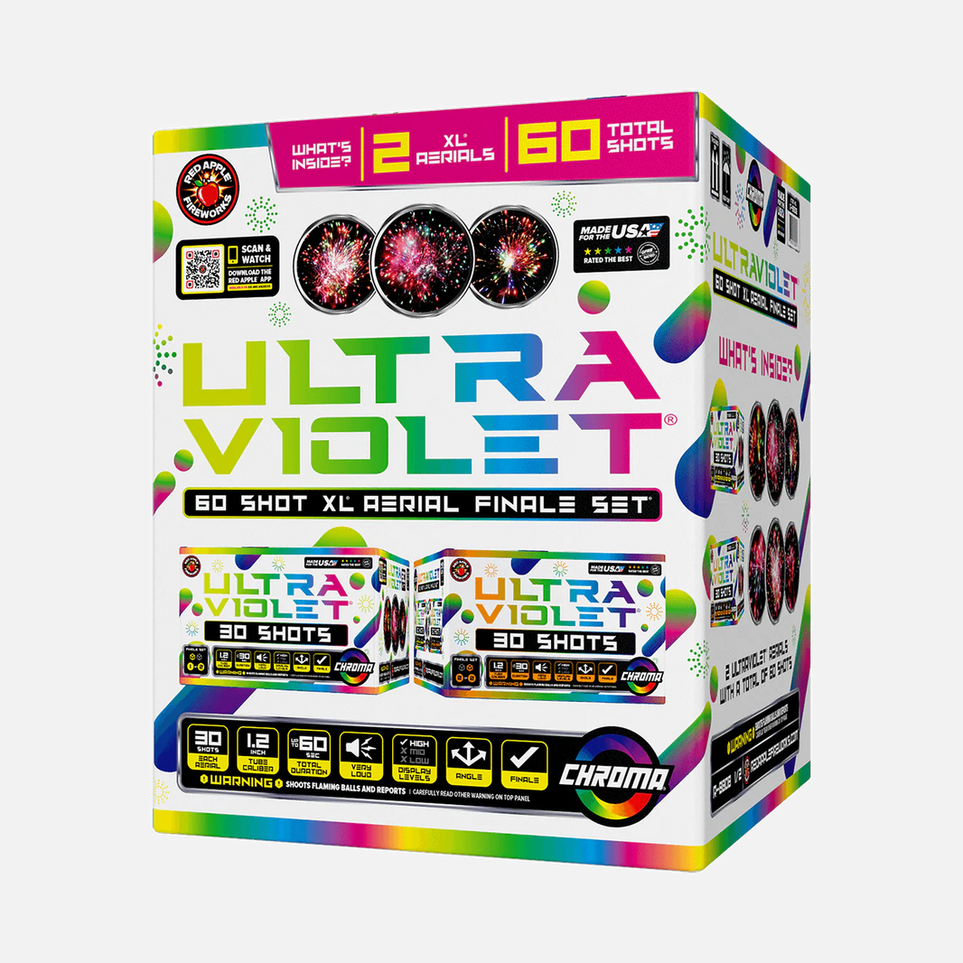 Juego de pirotecnia final aérea Ultraviolent® 60 Shot XL®