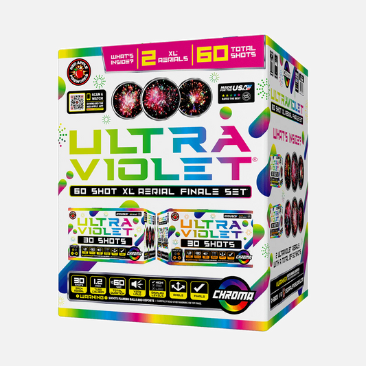 Juego de pirotecnia final aérea Ultraviolent® 60 Shot XL®