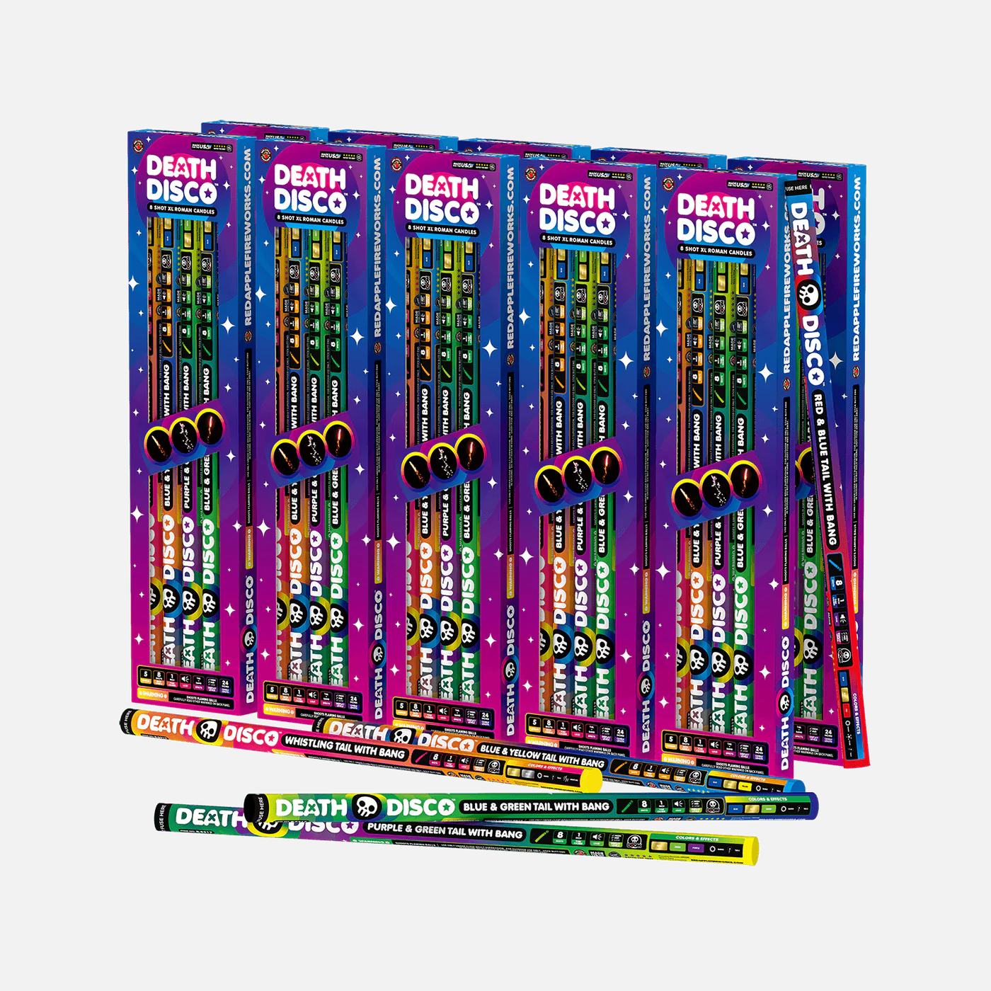 Death Disco 8-Shot XL Roman Candles