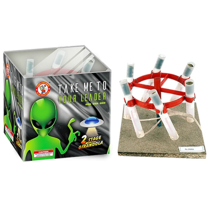 Take Me To Your Leader 1-Shot XL Girandola Aerial Cake | Case Pack™ 4/1