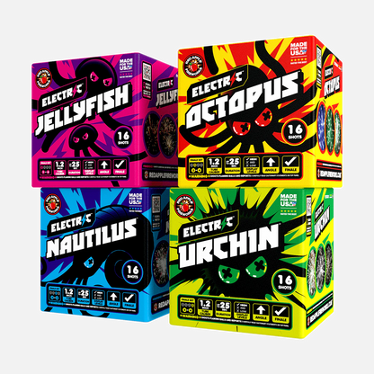 Set de Fuegos Artificiales Aéreos Electric™ 64-Disparos XL® Finale®