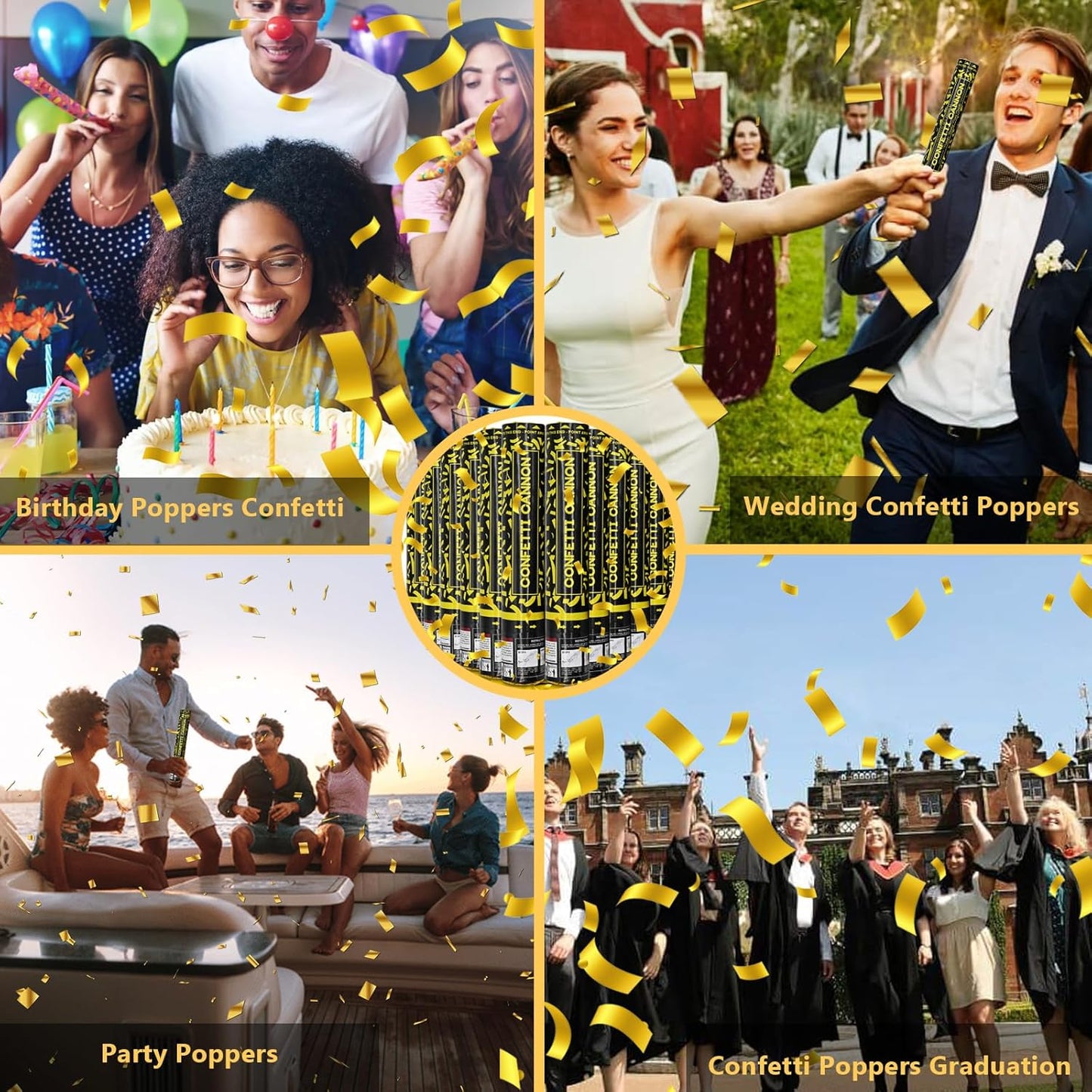 Confetti Popper (12 in, Gold Confetti)
