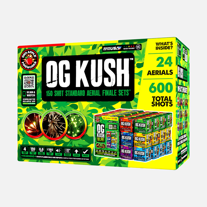 OG Kush® Set de final de fuegos artificiales aéreos estándar de 150 disparos®