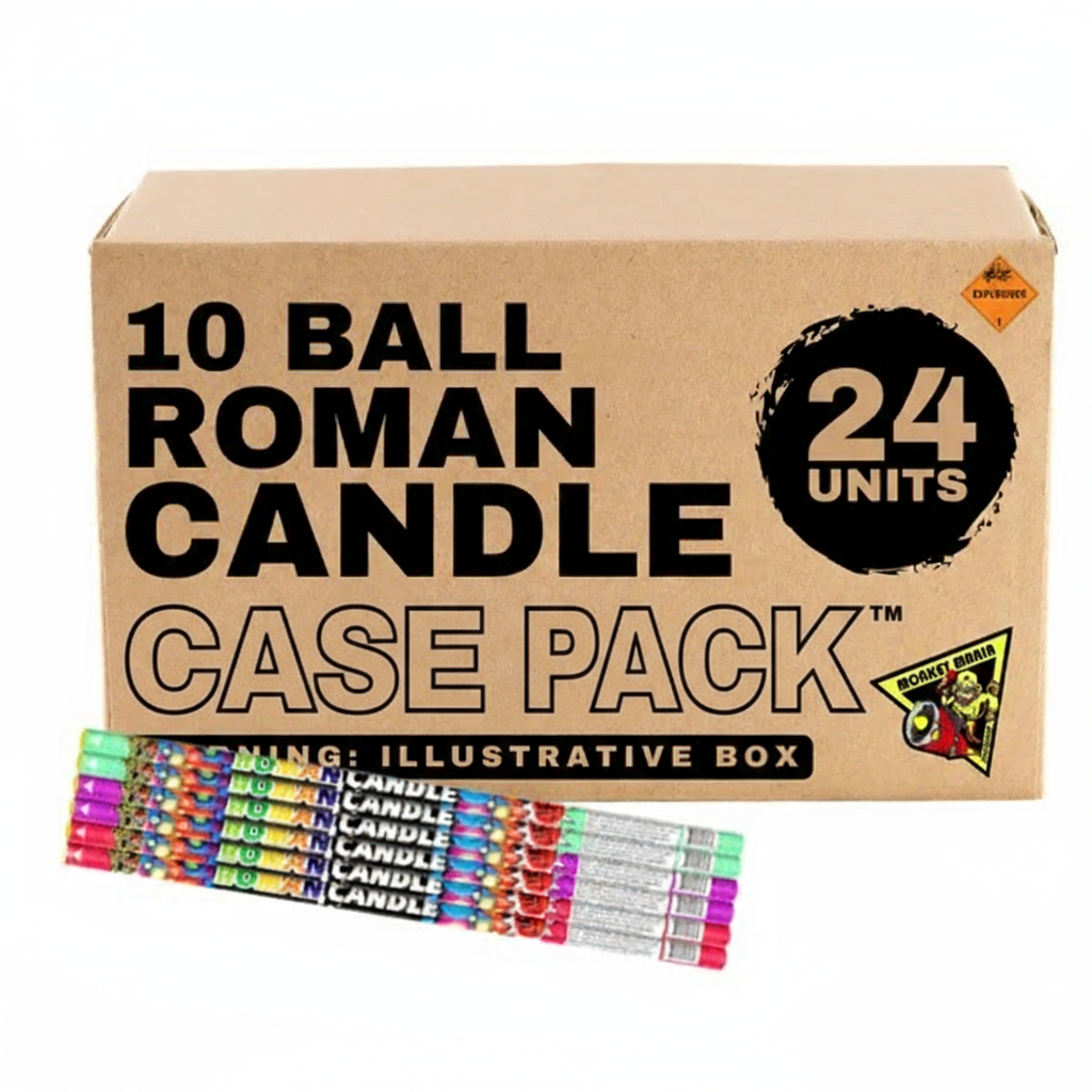 10 Ball 10-Shot Standard Roman Candle (6-Pack) | Case Pack™ 24/1