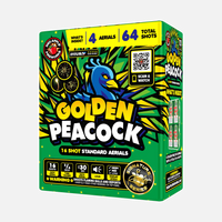 Pavo Real Dorado 16 Tiros Aéreos Estándar