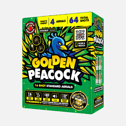 Pavo Real Dorado 16 Tiros Aéreos Estándar