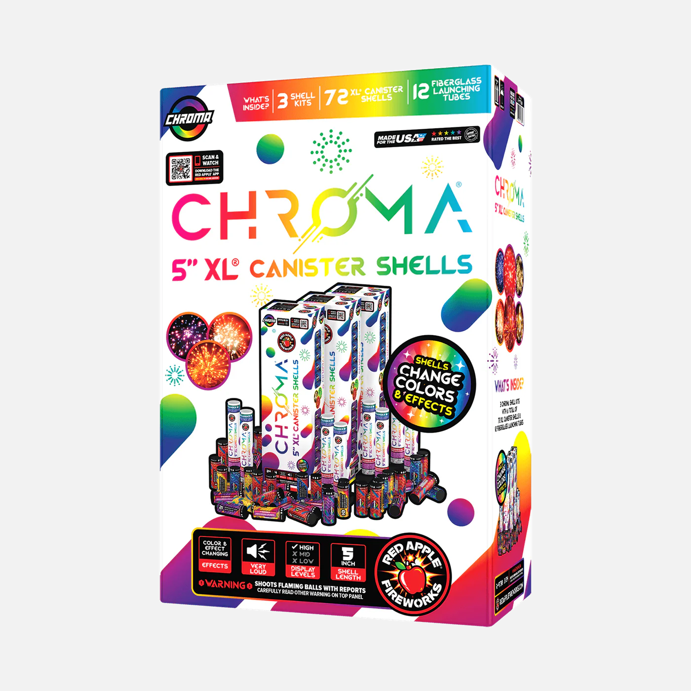 Color-Changing Chroma 24-Shot 5 in. XL Canister Shells