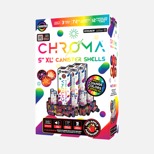 Color-Changing Chroma® 24 Shot 5 Inch XL® Canister Shells