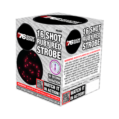 Ruby Red Strobe (30sec) 16-Shot Standard Aerial Cake