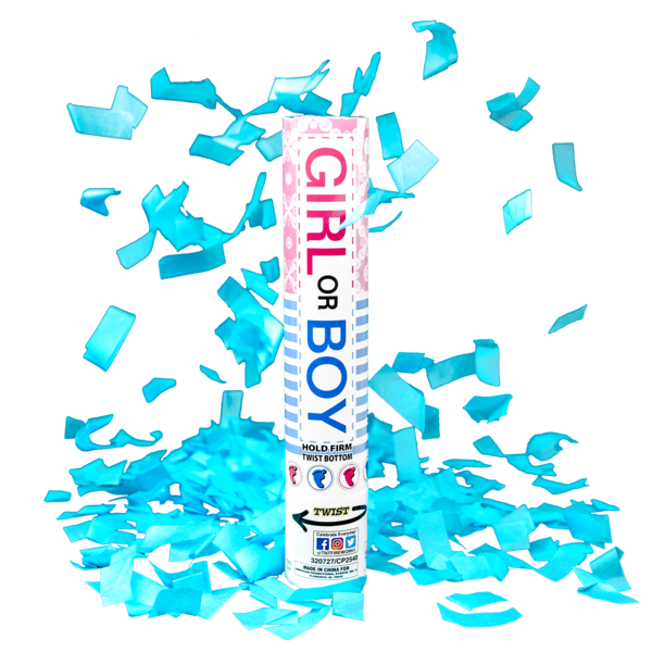 Gender Reveal Blue Confetti Cannon