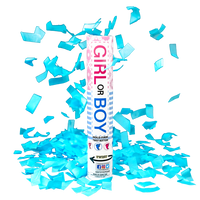 Cañón de confeti azul para revelación de género