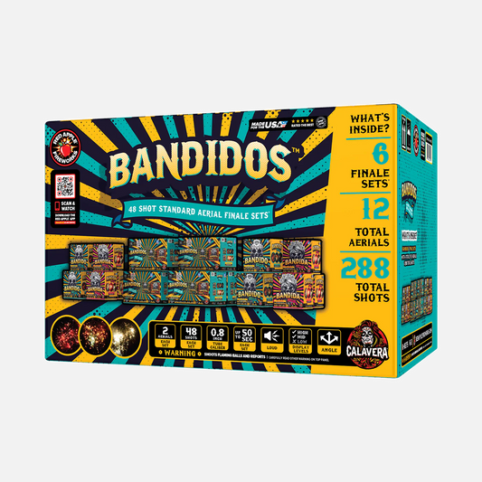 Calavera® Bandidos 48 disparos, sets de fuegos artificiales aéreos estándar para finales®
