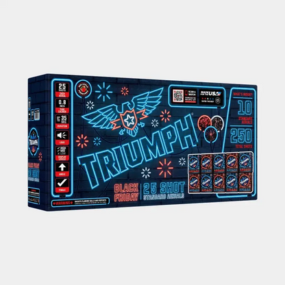 Black Friday Triumph® 25 disparos fuegos artificiales estándar